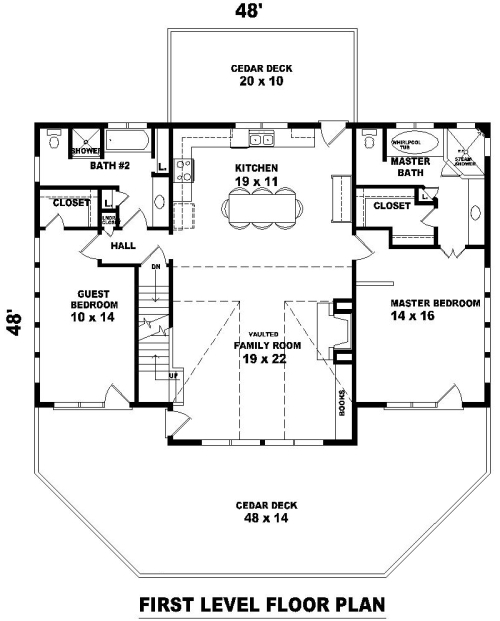 1st Level image of Hillside Escape House Plan 1st Level image of Hillside Escape House Plan